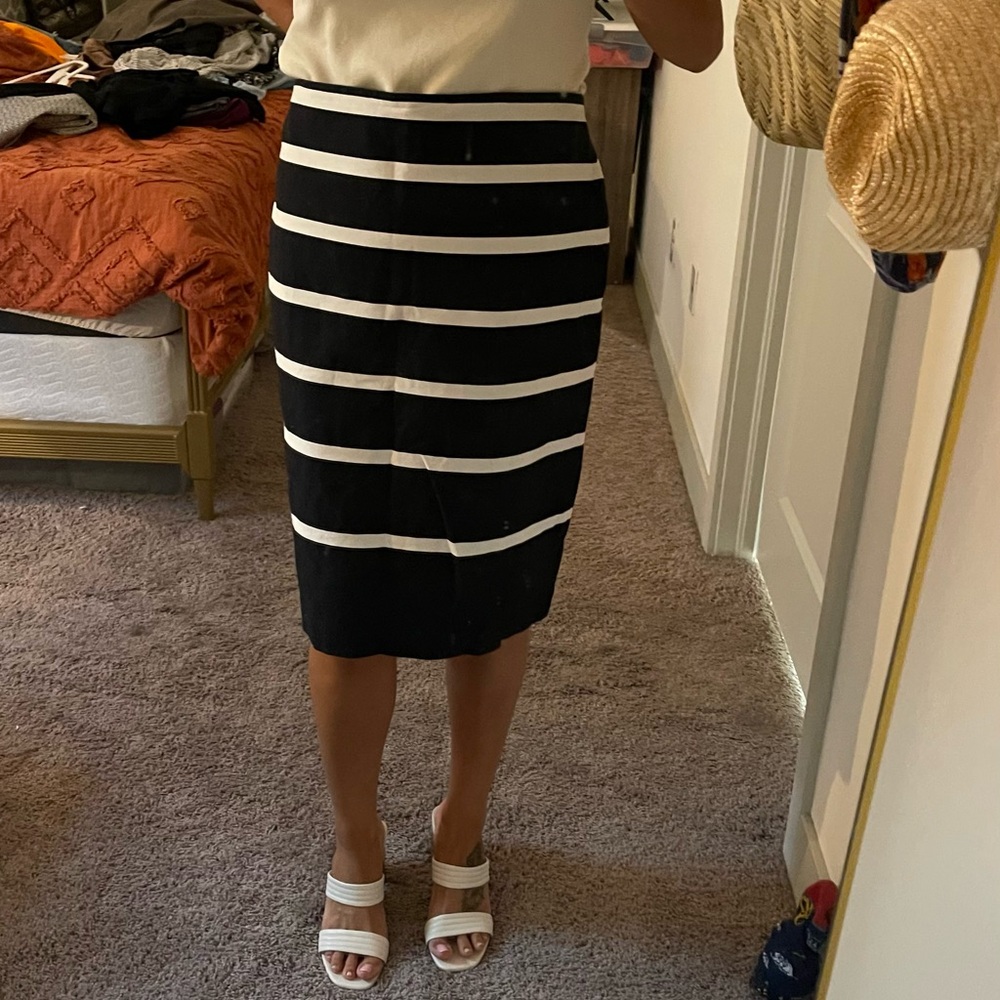 Talbots Striped Pencil Skirt